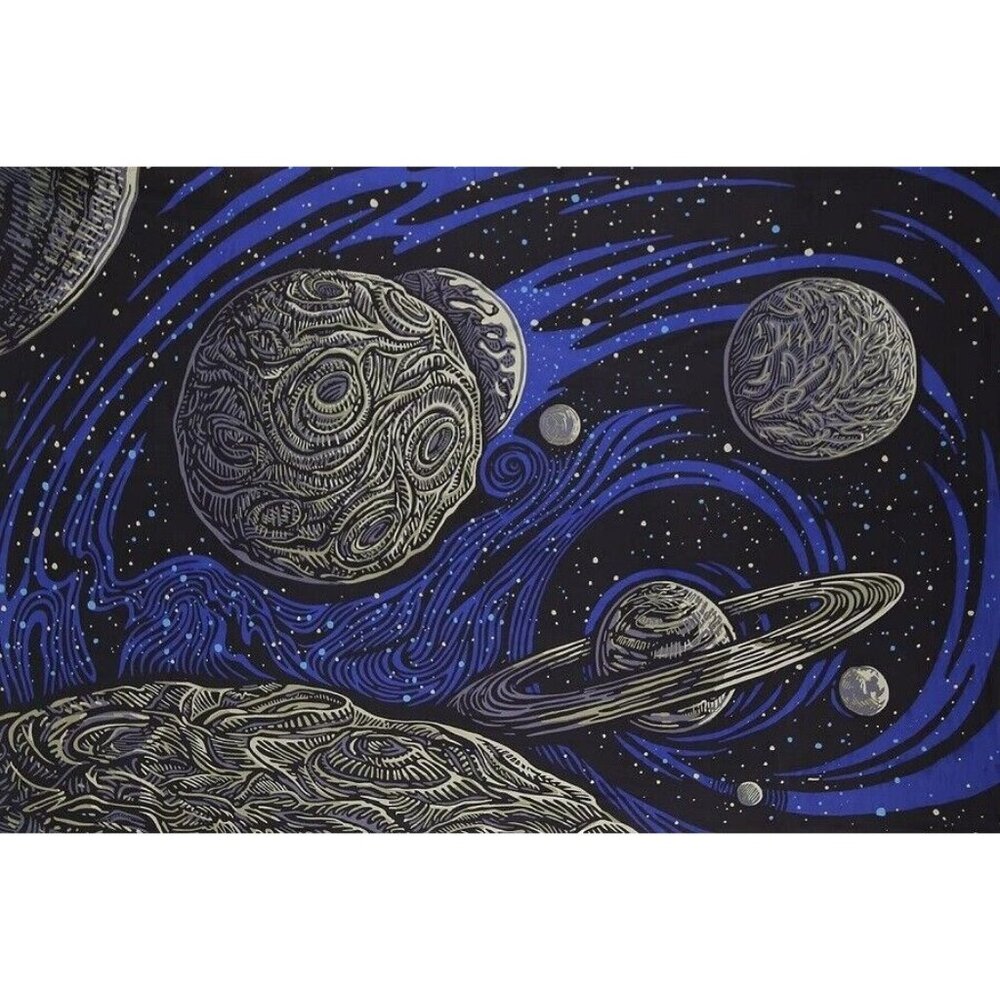 New Space Galactic Tapestry Wall Hanging Decor Gift 45x30 Planets Saturn Cosmos